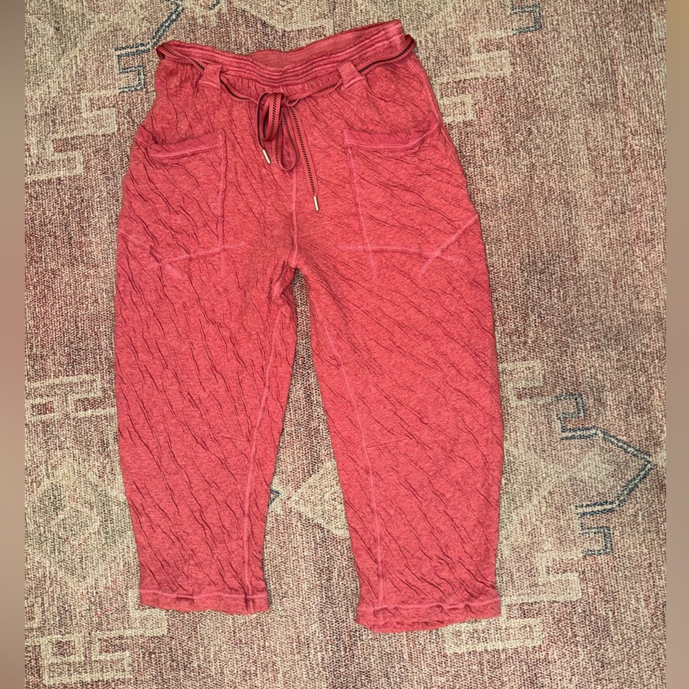 Free people intimately textured soft cotton pajama joggers size sm petite